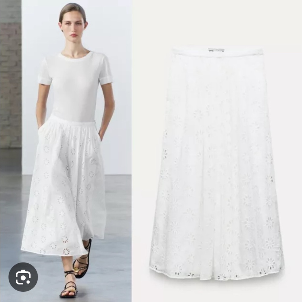 Zara Embroidered Eyelet Skirt ZW Collection. New with Tags.